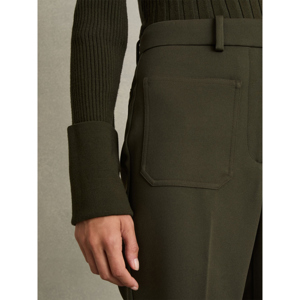 REISS PRIYA Twill High Rise Flared Trousers